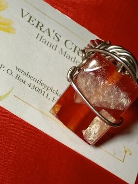 Handcrafted Orange Crystal Pendant Necklace